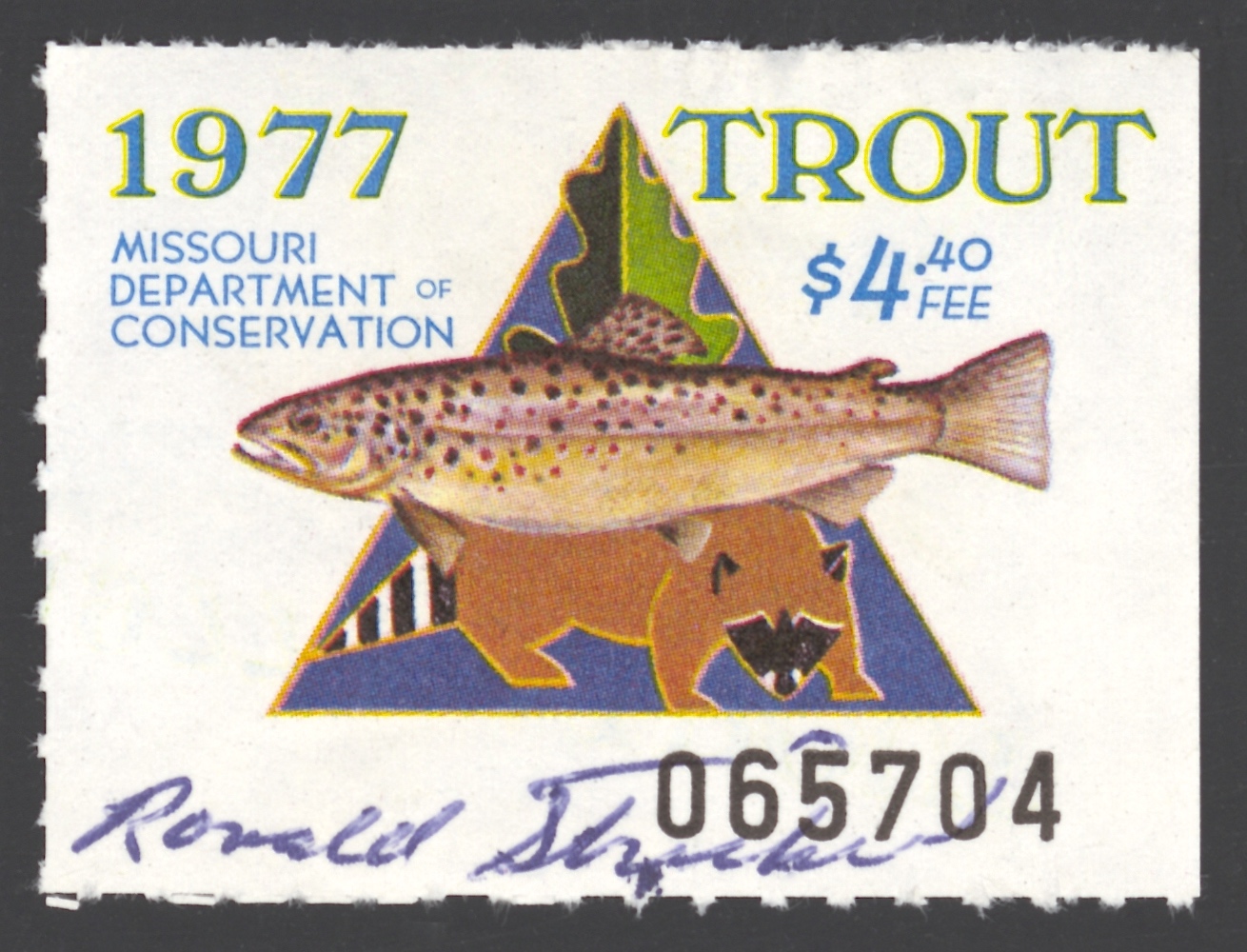 Charles Schwartz Trout Stamps with Small Signatures Waterfowl Stamps