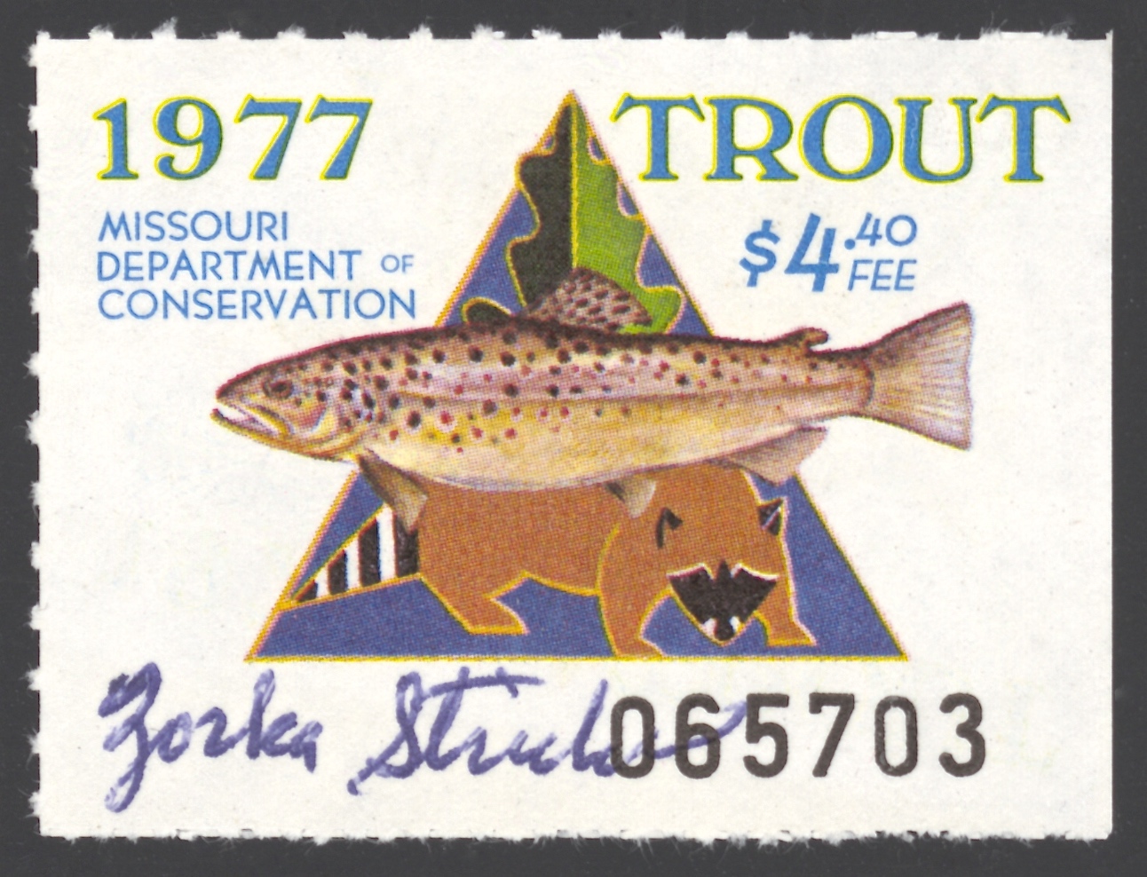 Charles Schwartz Trout Stamps with Small Signatures Waterfowl Stamps