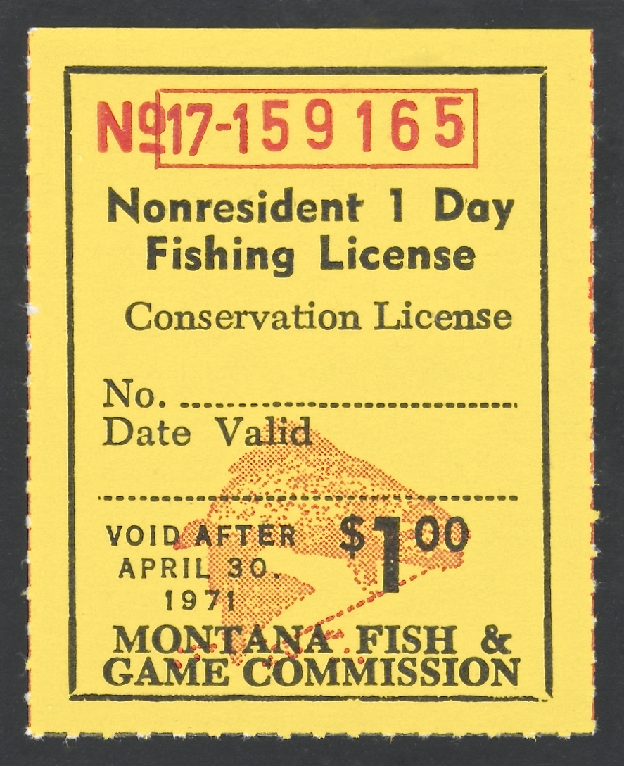 1970-71 Montana NR 1 Day Fishing