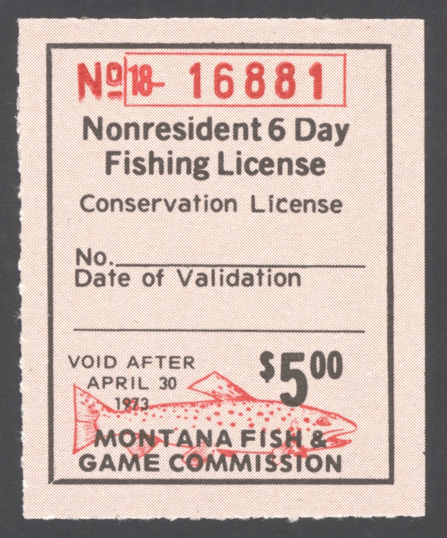 1972-73 Montana NR 6 Day Fishing