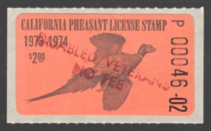 1973-74 California Type III NO FEE Pheasant 