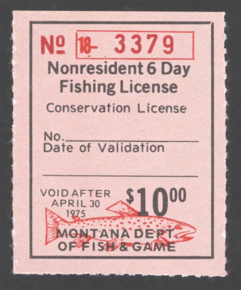 1974-75 Montana NR 6 Day Fishing