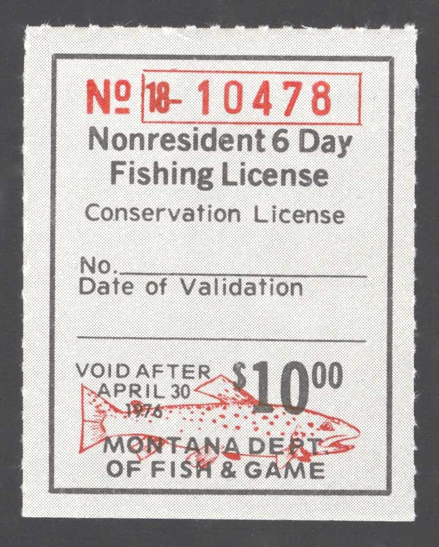 1975-76 Montana NR 6 Day Fishing