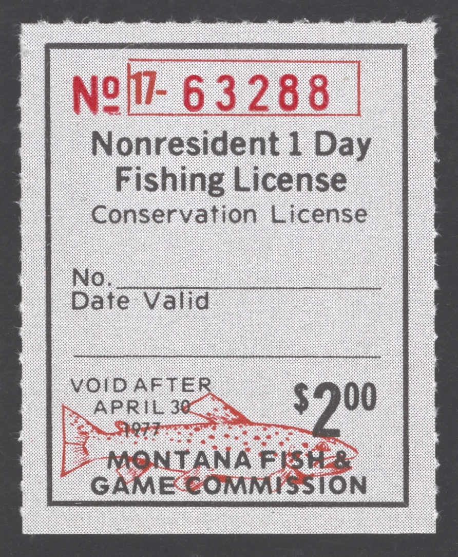 1976-77 Montana NR 1 Day Fishing