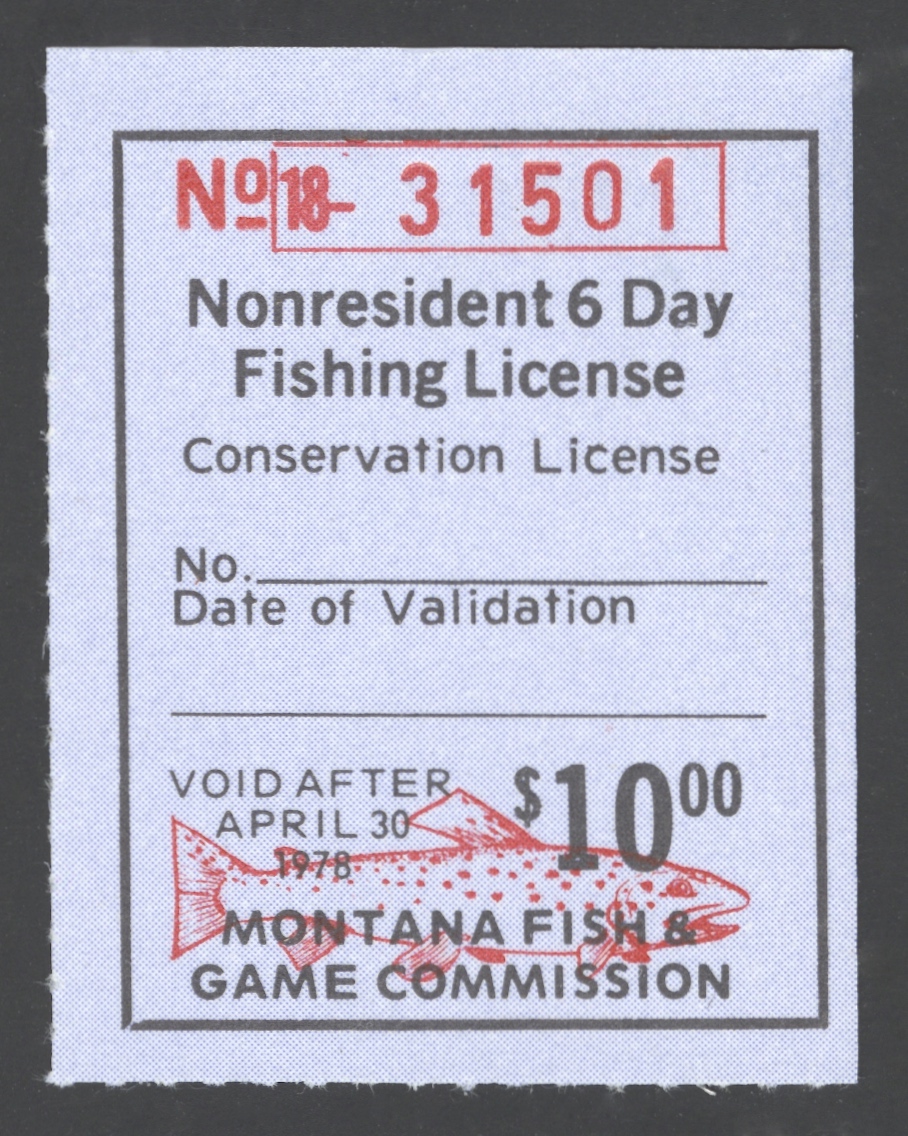 1977-78 Montana NR 6 Day Fishing