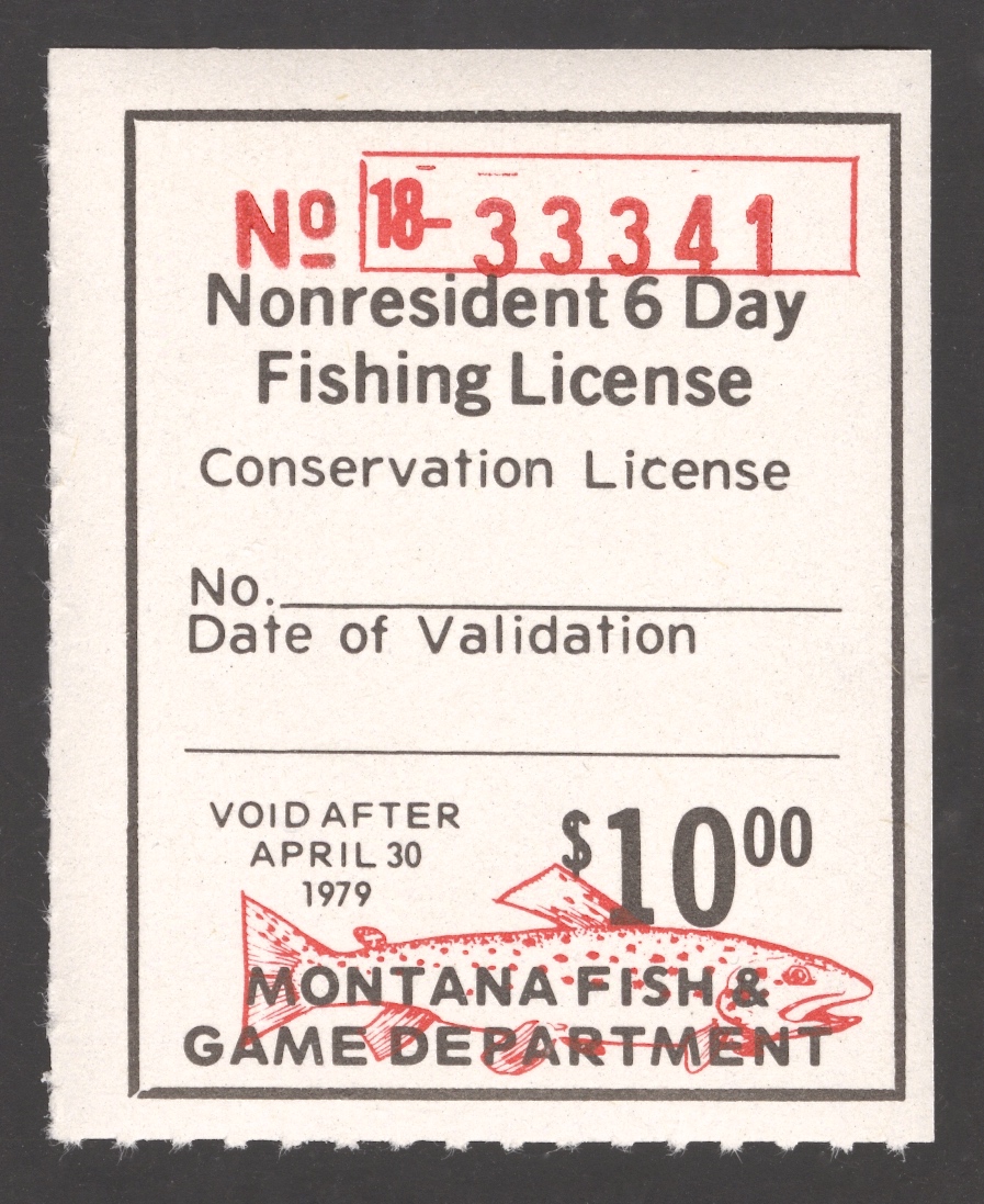 1978-79 Montana NR 6 Day Fishing