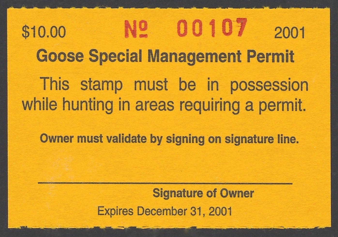 2001 Wyoming Goose Special Management