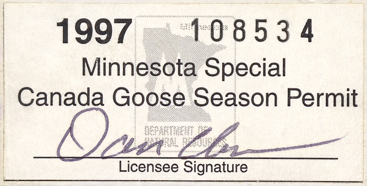 1997 Minnesota Special Canada Goose Season