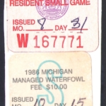 1986 Michigan Passbook – Season Managed Waterfowl on piece 