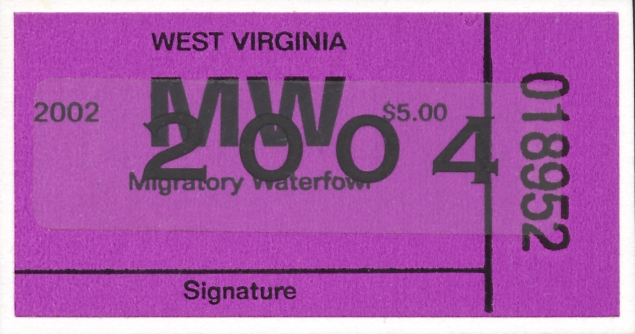 2004 West Virginia Migratory Waterfowl Provisional (2002 overprinted with tape)