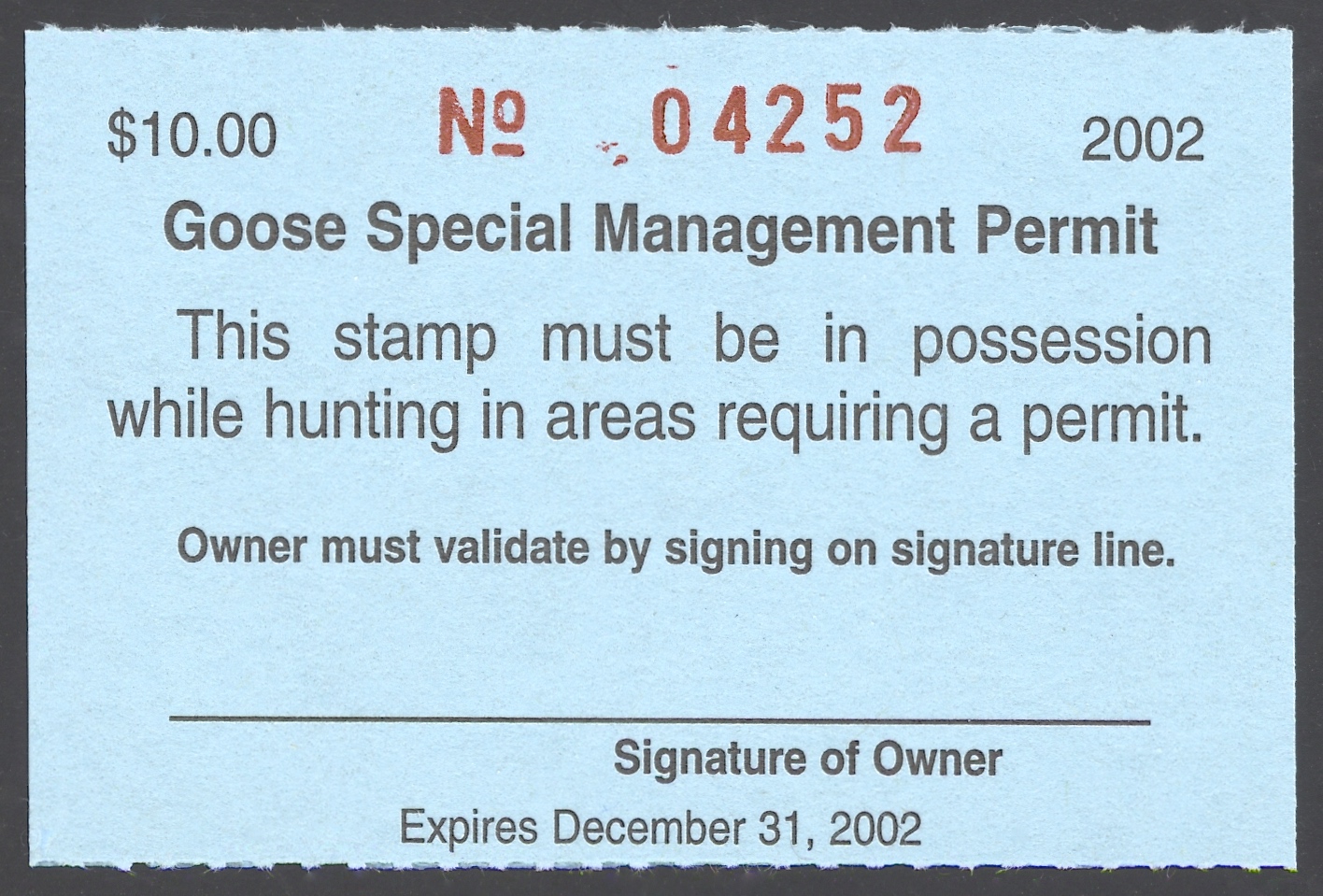 2002 Wyoming Goose Special Management