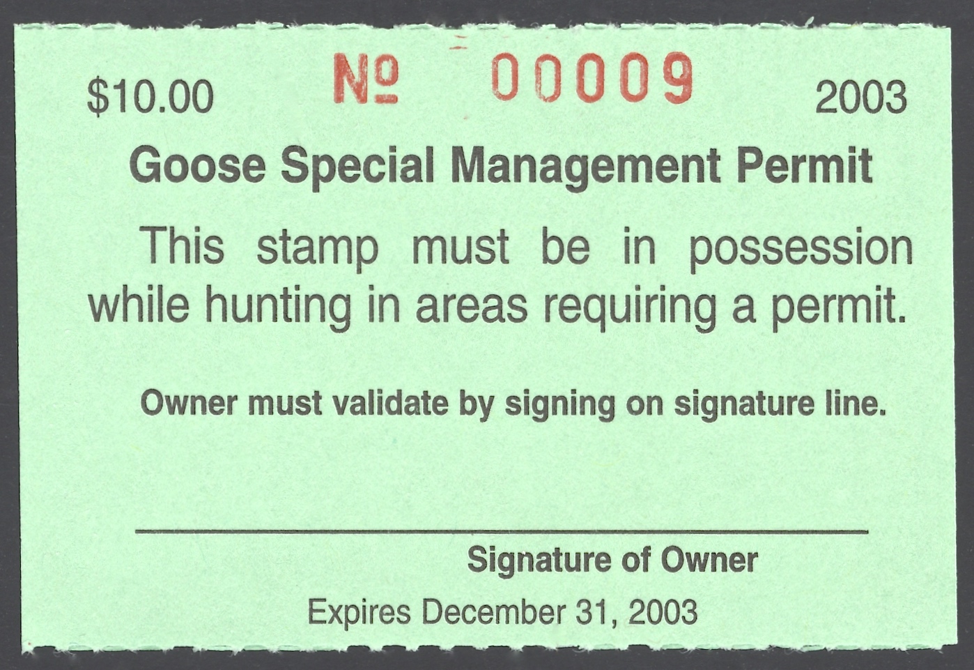 2003 Wyoming Goose Special Management
