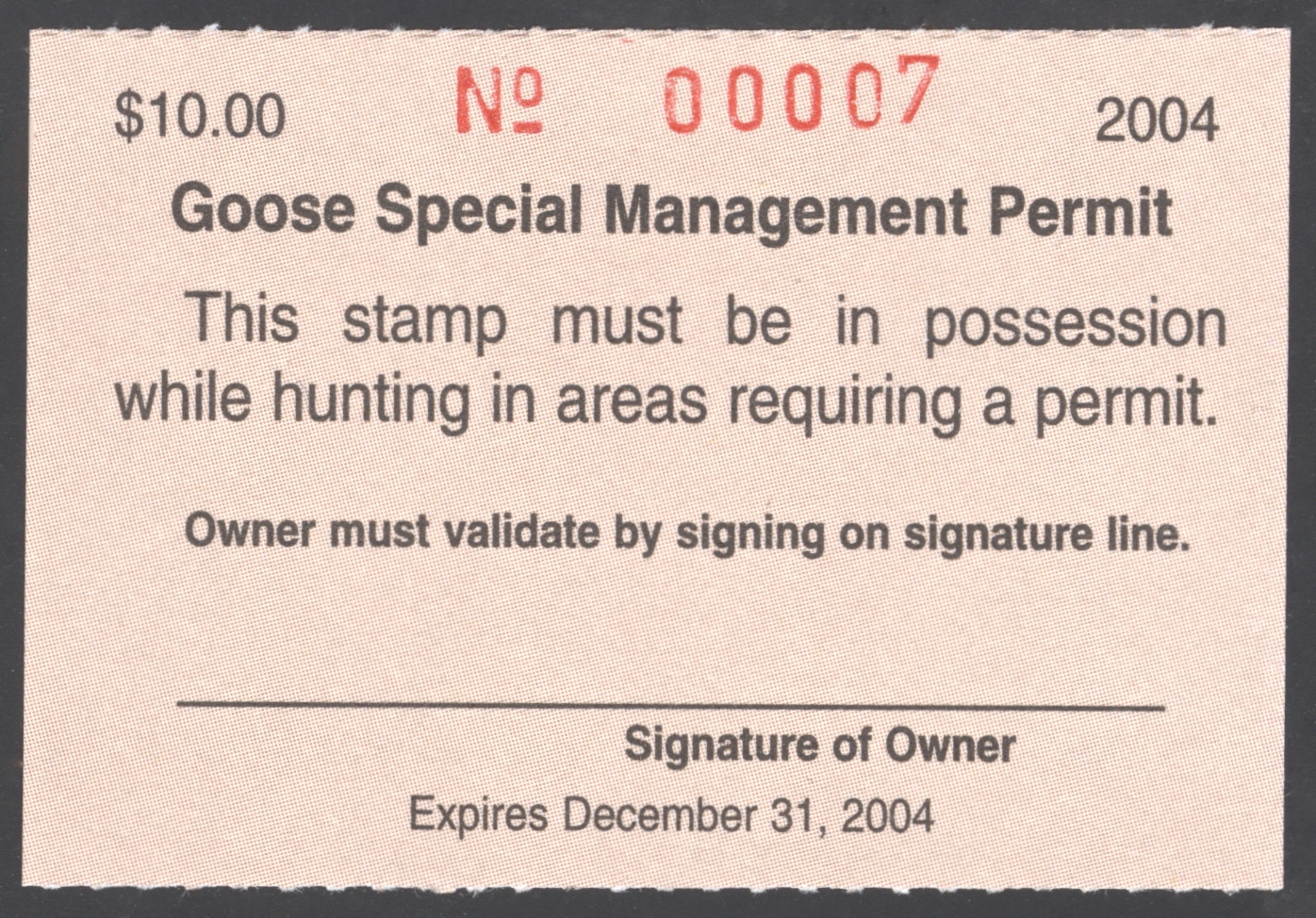 2004 Wyoming Goose Special Management