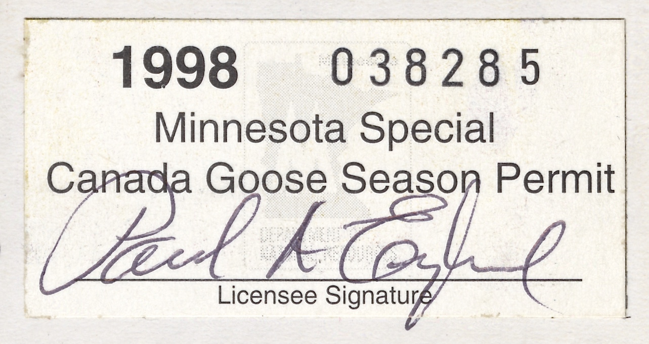 1998 Minnesota Special Canada Goose Season
