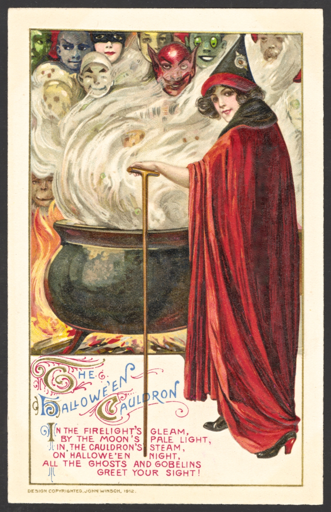 Winsch Halloween Postcard copyright 1912