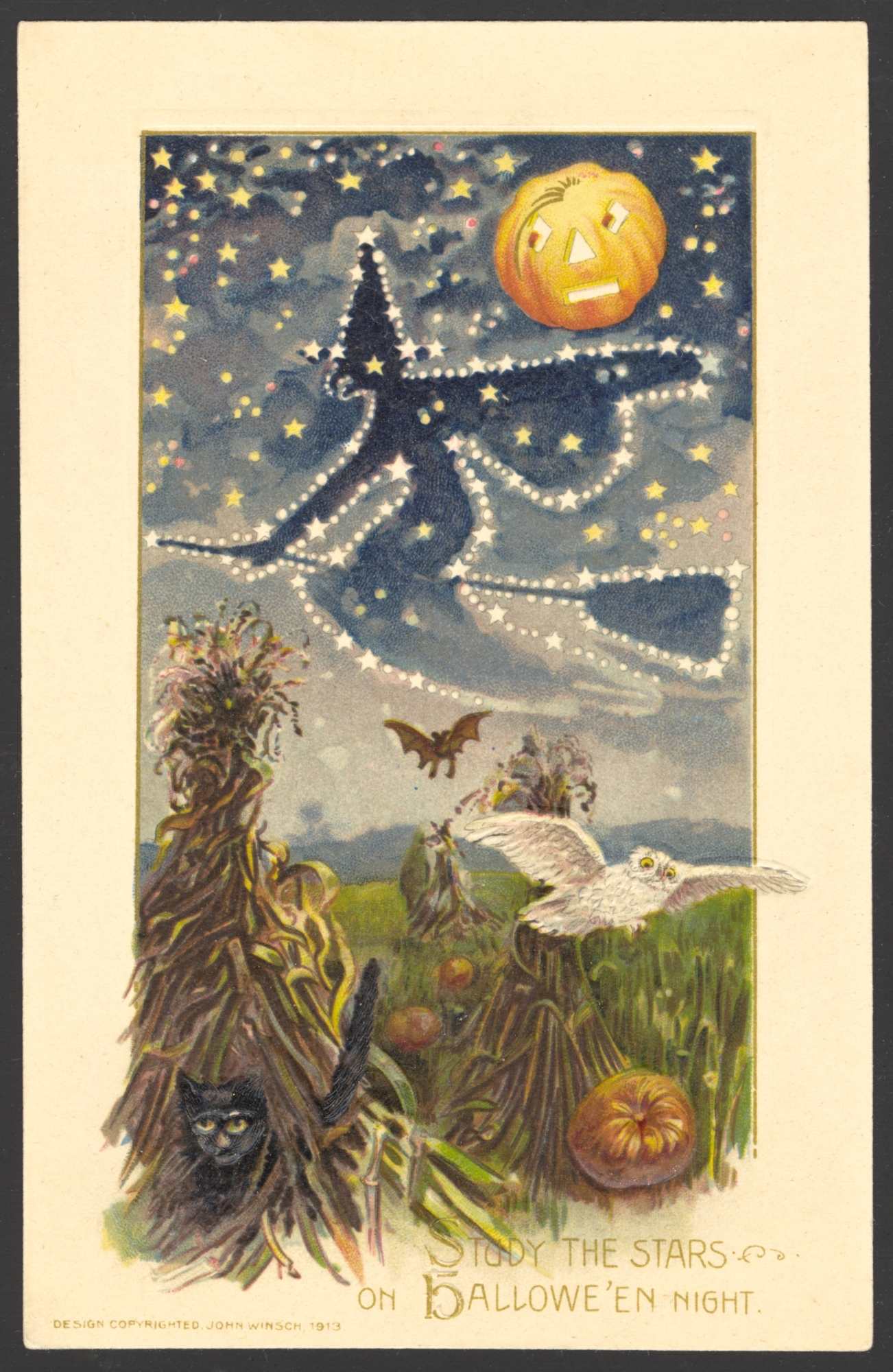 Winsch Halloween Postcard copyright 1913