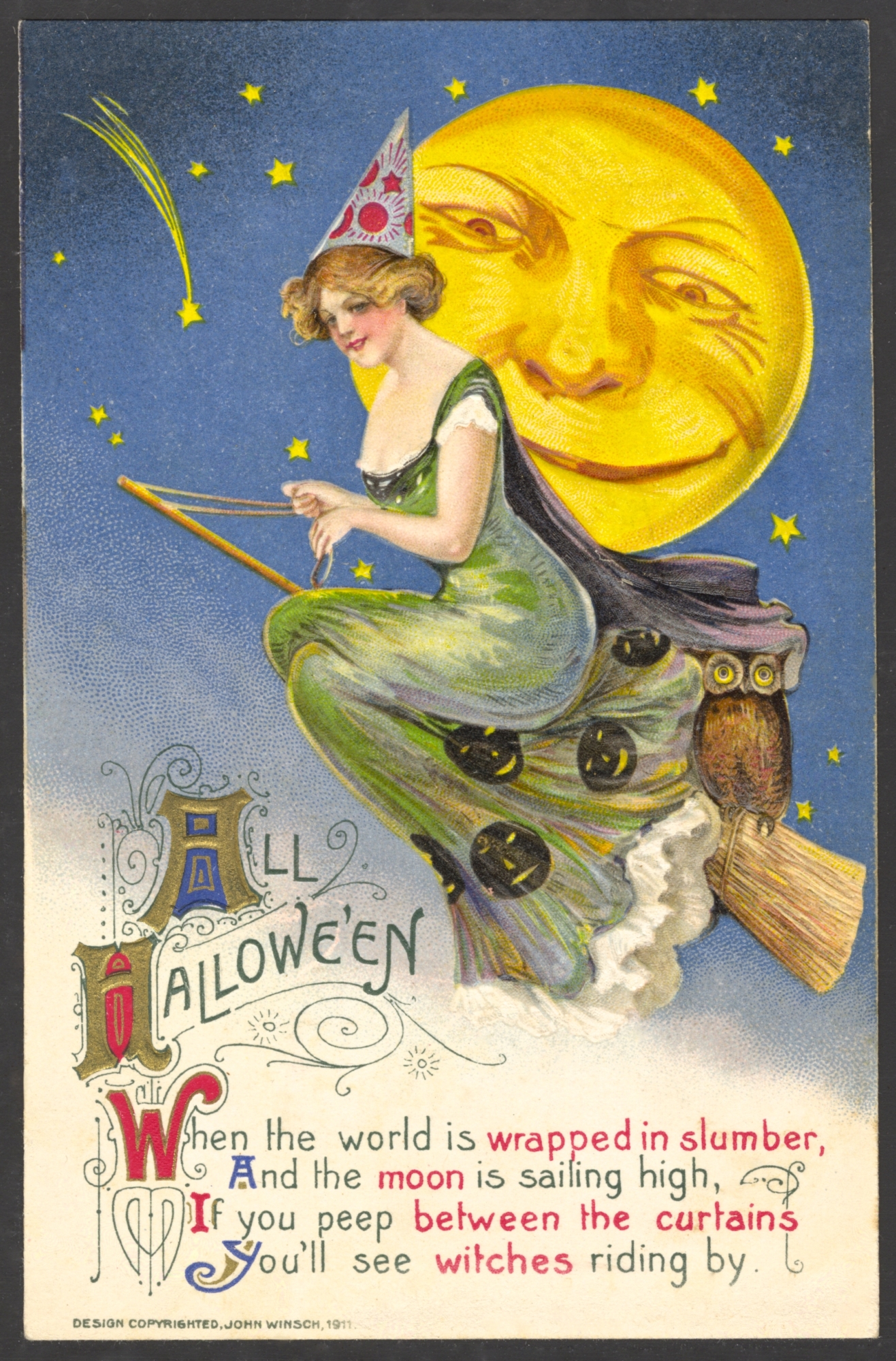 Winsch Halloween Postcard copyright 1911