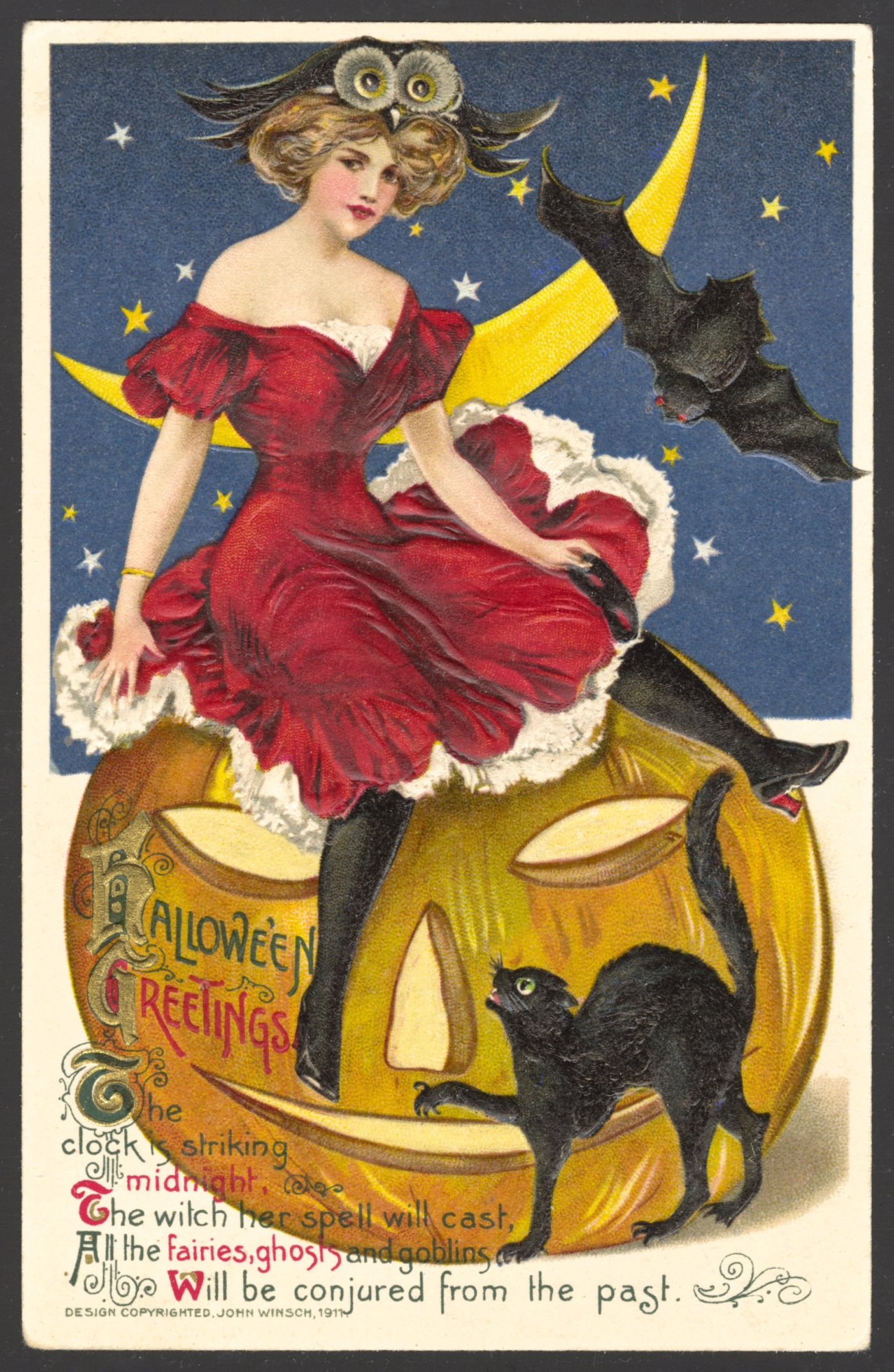 Winsch Halloween Postcard copyright 1911