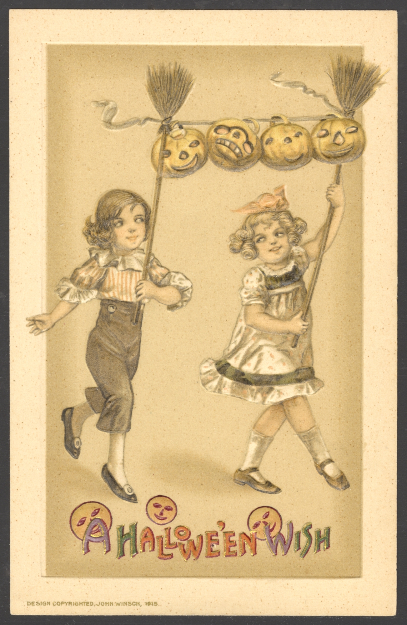 Winsch Halloween Postcard copyright 1915