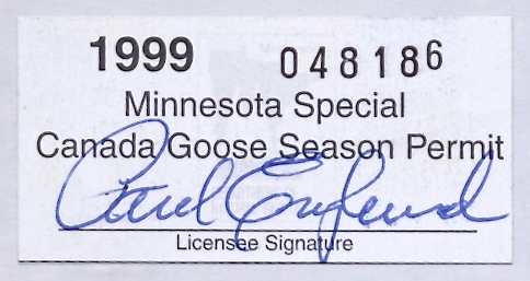1999 Minnesota Special Canada Goose Season